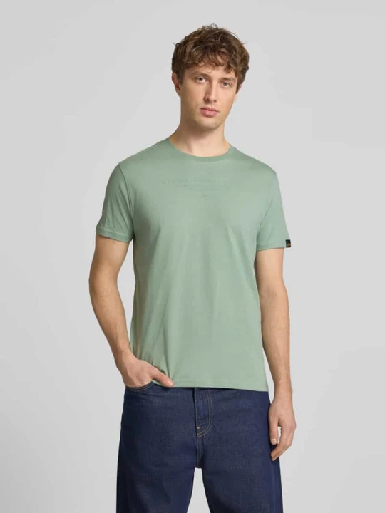 Zdjęcie produktu t-shirt z nadrukiem z logo i okrągłym dekoltem Alpha Industries Limonkowy