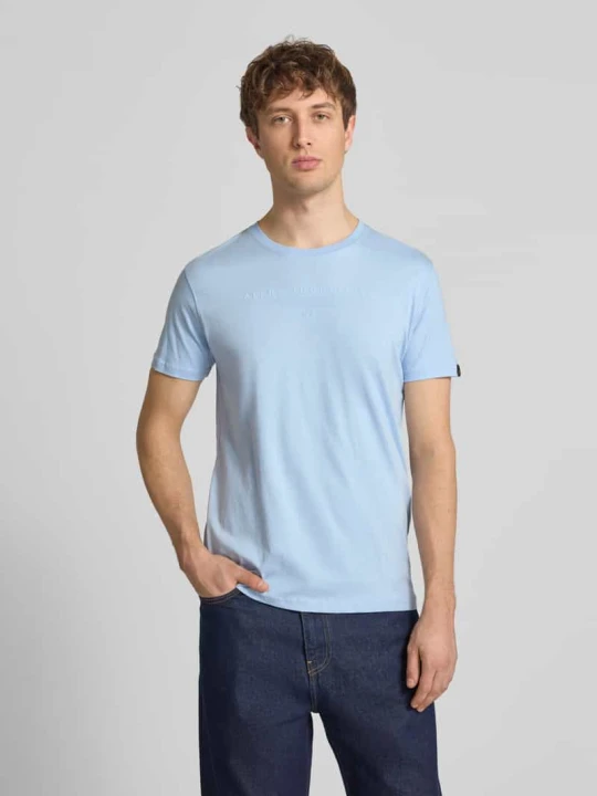 Zdjęcie produktu t-shirt z nadrukiem z logo i okrągłym dekoltem Alpha Industries Jasnoniebieski