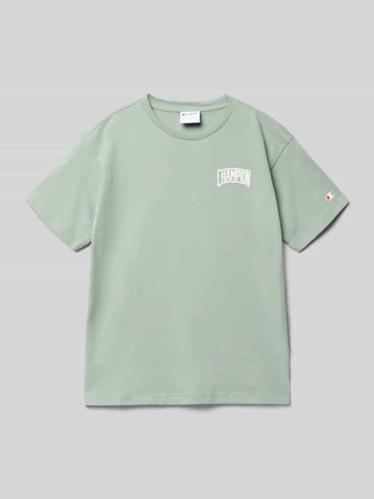 Zdjęcie produktu T-shirt z nadrukiem z logo i okrągłym dekoltem Champion Trzcinowy