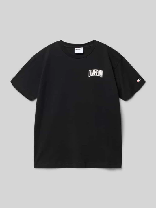 Zdjęcie produktu T-shirt z nadrukiem z logo i okrągłym dekoltem Champion Czarny