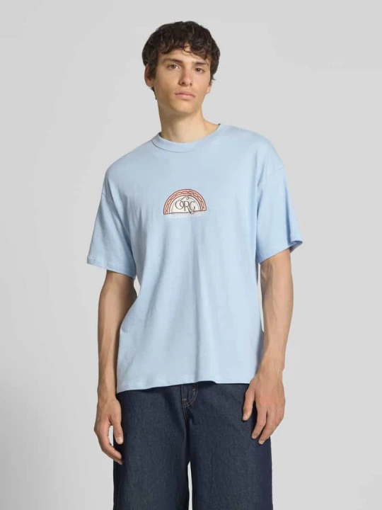 Zdjęcie produktu t-shirt z nadrukiem z logo i okrągłym dekoltem Jack&Jones Jasnoniebieski