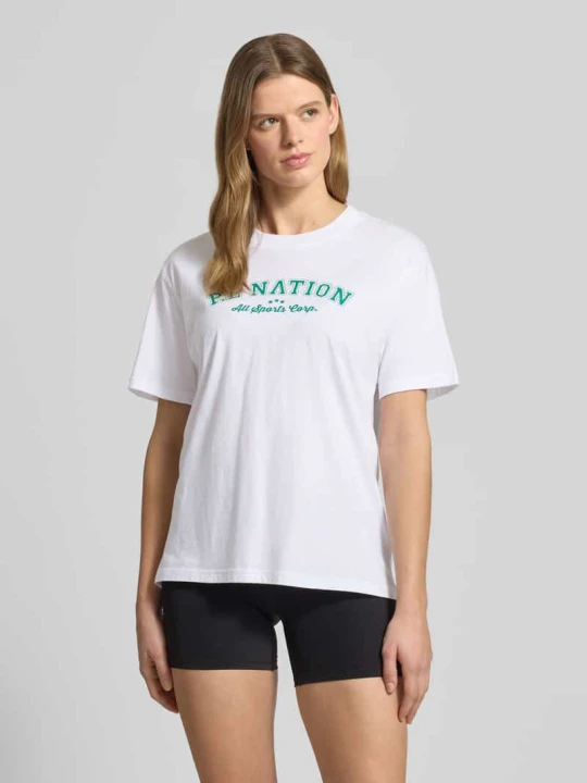 Zdjęcie produktu t-shirt z nadrukiem z logo i okrągłym dekoltem P.E Nation Biały