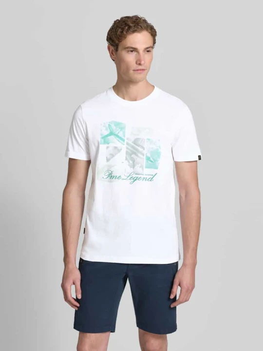 Zdjęcie produktu t-shirt z nadrukiem z logo i okrągłym dekoltem PME Legend Biały