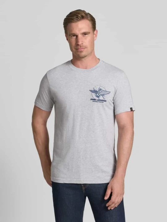 Zdjęcie produktu t-shirt z nadrukiem z logo i okrągłym dekoltem PME Legend Jasnoszary
