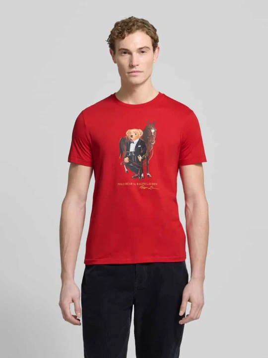 Zdjęcie produktu T-shirt z nadrukiem z logo i okrągłym dekoltem Polo Ralph Lauren Czerwony