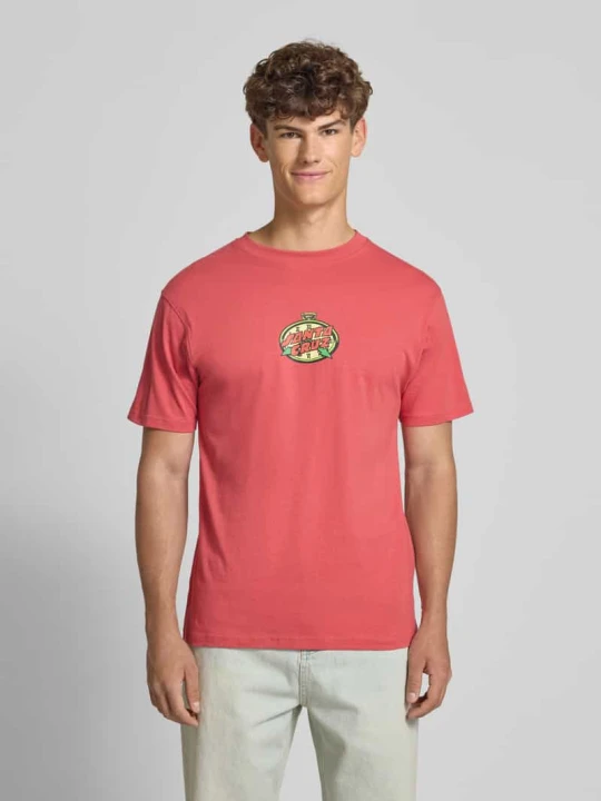 Zdjęcie produktu T-shirt z nadrukiem z logo i okrągłym dekoltem Santa Cruz Koralowy