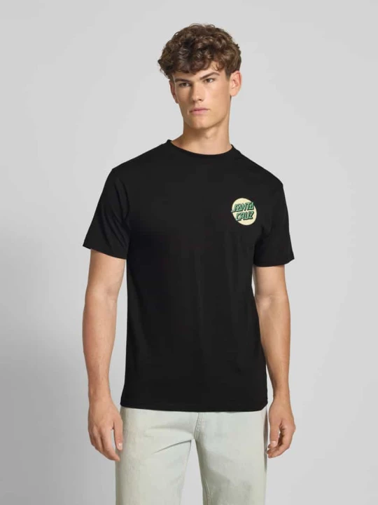 Zdjęcie produktu T-shirt z nadrukiem z logo i okrągłym dekoltem Santa Cruz Czarny