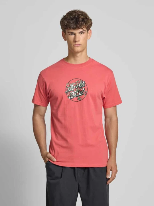 Zdjęcie produktu T-shirt z nadrukiem z logo i okrągłym dekoltem Santa Cruz Koralowy
