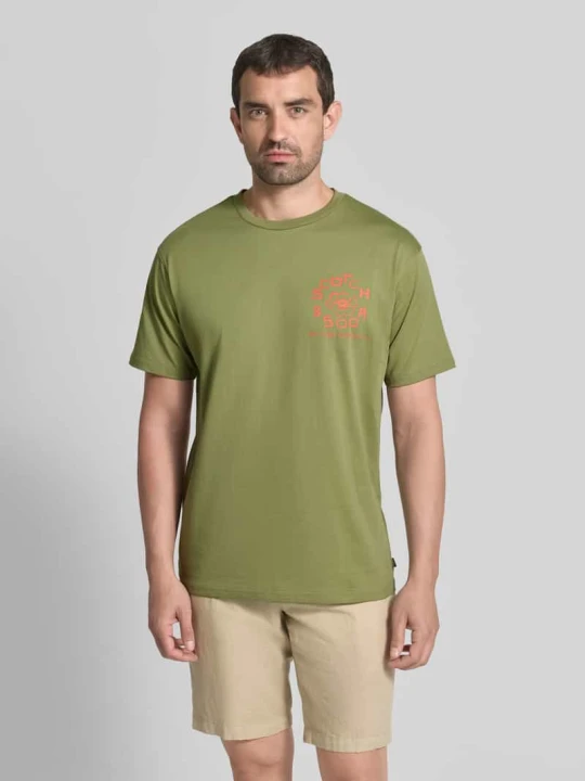 Zdjęcie produktu t-shirt z nadrukiem z logo i okrągłym dekoltem Scotch & Soda Trawiasty zielony