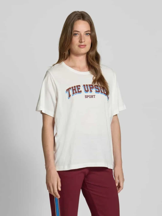Zdjęcie produktu T-shirt z nadrukiem z logo i okrągłym dekoltem The Upside Biały