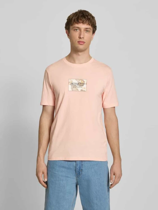 Zdjęcie produktu t-shirt z nadrukiem z logo Jack&Jones Morelowy