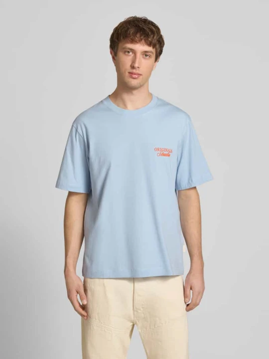 Zdjęcie produktu t-shirt z nadrukiem z logo Jack&Jones Jasnoniebieski