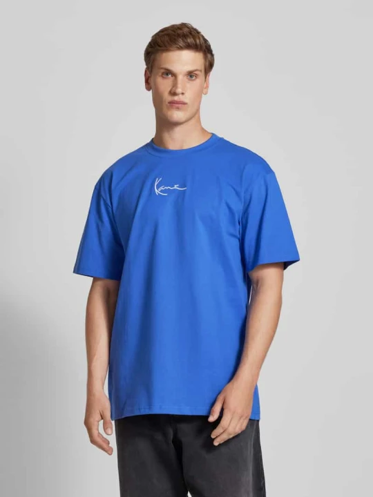 Zdjęcie produktu T-shirt z nadrukiem z logo Karl Kani Jeansowy niebieski