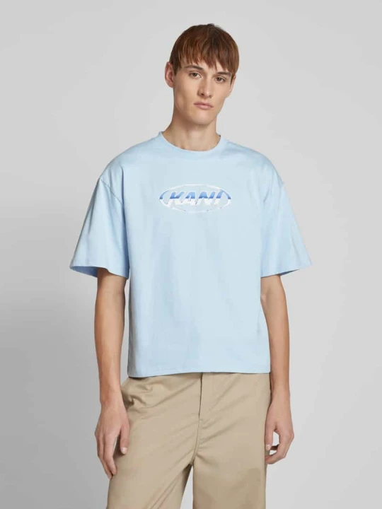 Zdjęcie produktu T-shirt z nadrukiem z logo Karl Kani Jasnoniebieski