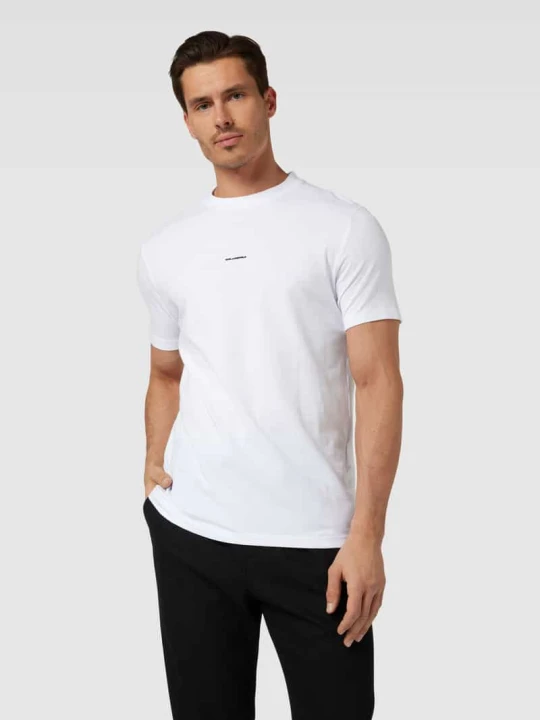 Zdjęcie produktu T-shirt z nadrukiem z logo KARL LAGERFELD Biały