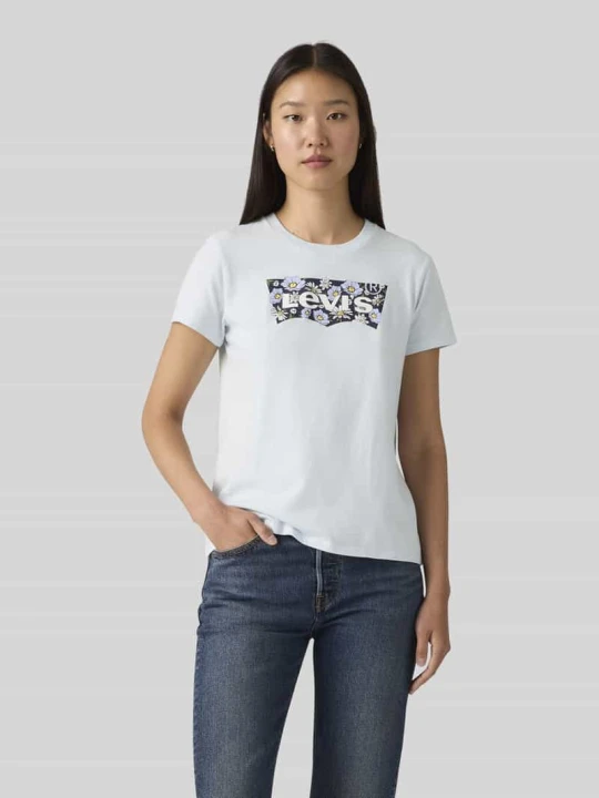 Zdjęcie produktu T-shirt z nadrukiem z logo Levi's Jasnoniebieski