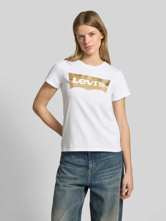 Zdjęcie produktu T-shirt z nadrukiem z logo Levi's Biały