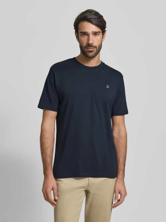 Zdjęcie produktu T-shirt z nadrukiem z logo Marc O'Polo Granatowy