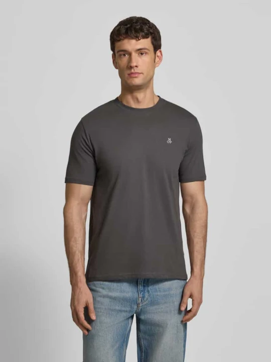 Zdjęcie produktu T-shirt z nadrukiem z logo Marc O'Polo Antracytowy