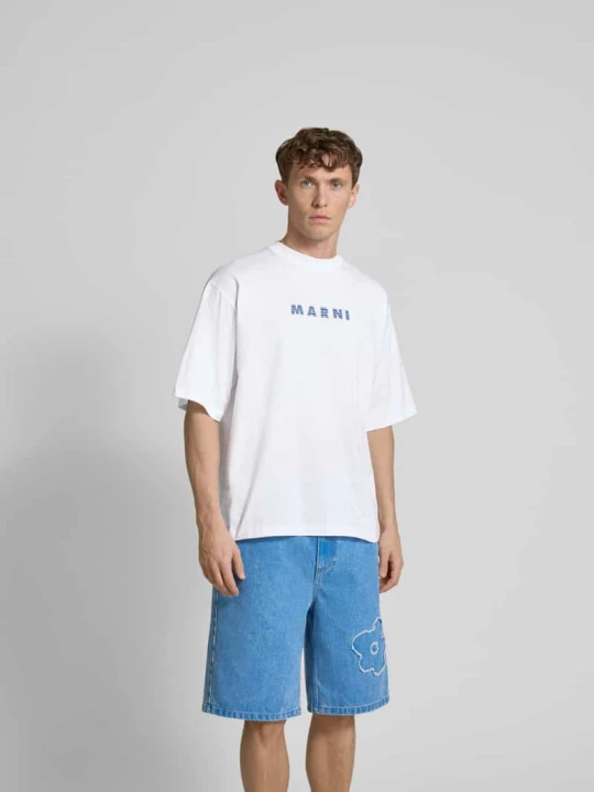 Zdjęcie produktu T-shirt z nadrukiem z logo Marni Biały