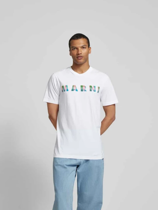 Zdjęcie produktu T-shirt z nadrukiem z logo Marni Biały