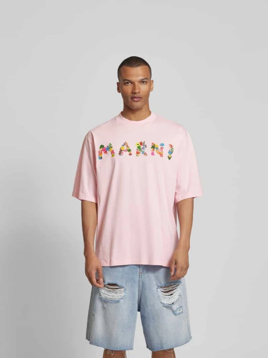Zdjęcie produktu T-shirt z nadrukiem z logo Marni Różowy