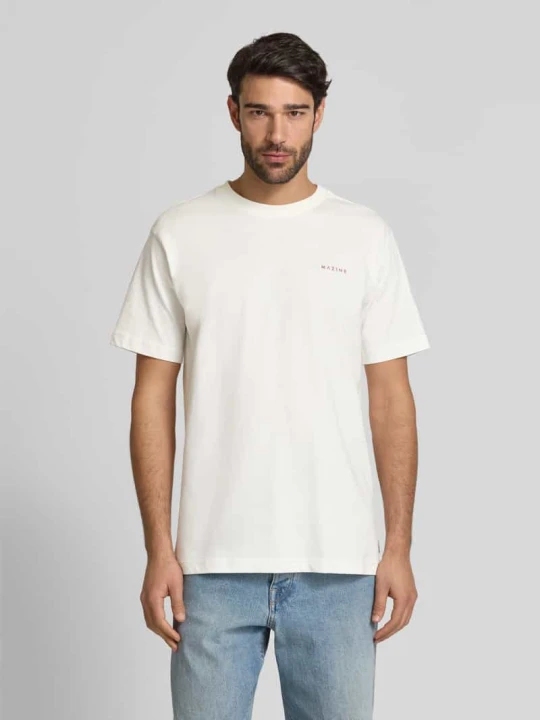Zdjęcie produktu T-shirt z nadrukiem z logo Mazine Złamany biały