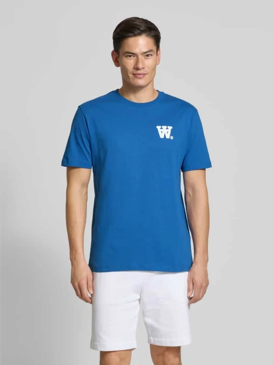 Zdjęcie produktu T-shirt z nadrukiem z logo model ‘Ace’ Wood Wood Królewski niebieski