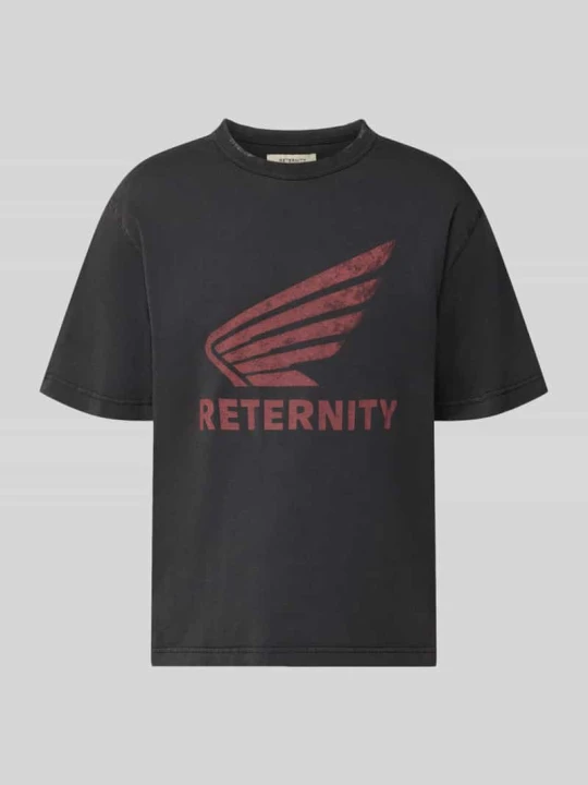 Zdjęcie produktu T-shirt z nadrukiem z logo model 'AÉRO' RETERNITY Antracytowy
