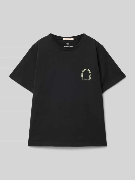 Zdjęcie produktu T-shirt z nadrukiem z logo model ‘ALMERIA’ Jack&Jones Czarny