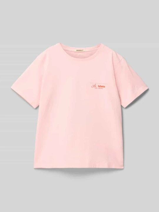 Zdjęcie produktu T-shirt z nadrukiem z logo model ‘ALMERIA’ Jack&Jones Różowy