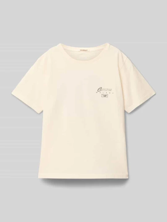 Zdjęcie produktu T-shirt z nadrukiem z logo model ‘ALMERIA’ Jack&Jones Écru