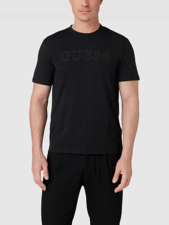 Zdjęcie produktu T-shirt z nadrukiem z logo model ‘ALPHY’ Guess czarny