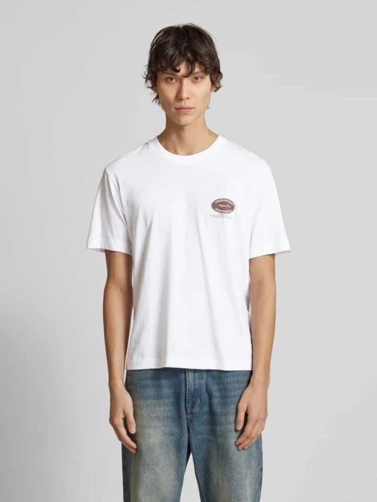 Zdjęcie produktu T-shirt z nadrukiem z logo model ‘BOSTON’ Jack&Jones Biały