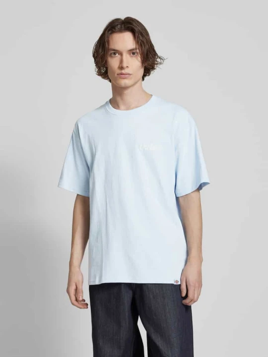 Zdjęcie produktu T-shirt z nadrukiem z logo model ‘COMPANION SCRIPT’ Dickies Jasnoniebieski
