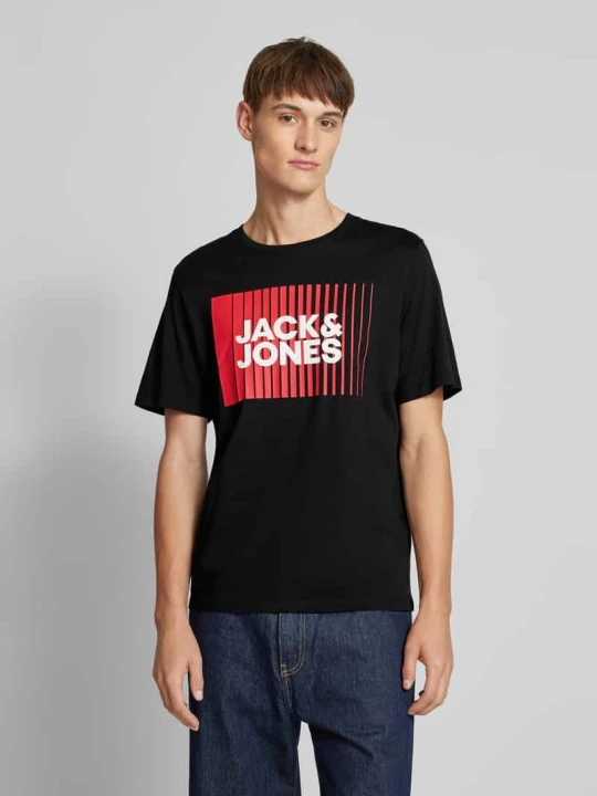 Zdjęcie produktu T-shirt z nadrukiem z logo model ‘CORP’ Jack&Jones Czarny