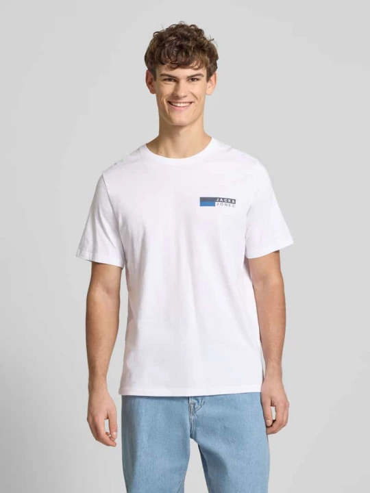 Zdjęcie produktu t-shirt z nadrukiem z logo model 'CORP' Jack&Jones Biały