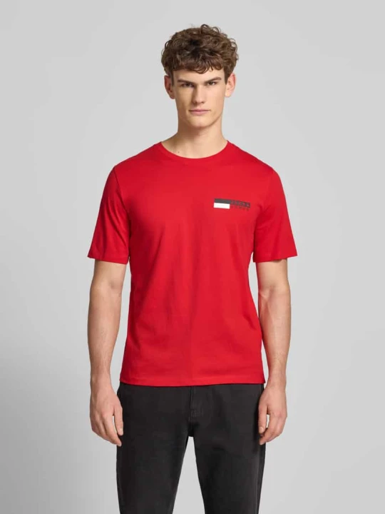 Zdjęcie produktu T-shirt z nadrukiem z logo model ‘CORP’ Jack&Jones Wiśniowy