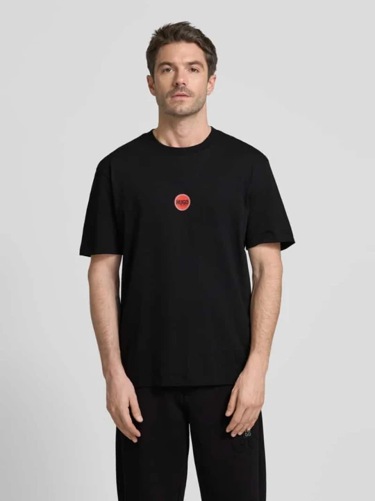 Zdjęcie produktu T-shirt z nadrukiem z logo model ‘Derdcho’ Hugo Czarny