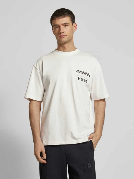 Zdjęcie produktu T-shirt z nadrukiem z logo model ‘Drallie’ Hugo Gliniany