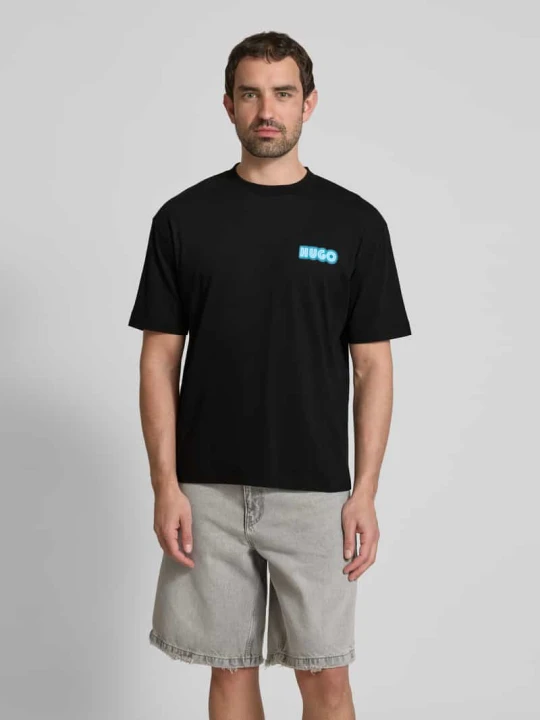 Zdjęcie produktu T-shirt z nadrukiem z logo model ‘Duwood’ Hugo Czarny