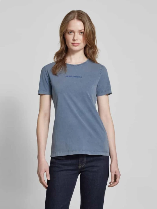 Zdjęcie produktu T-shirt z nadrukiem z logo model ‘EBAANORA’ ARMEDANGELS Lawendowy