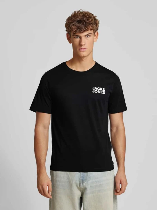 Zdjęcie produktu T-shirt z nadrukiem z logo model ‘ECORP’ Jack&Jones Czarny