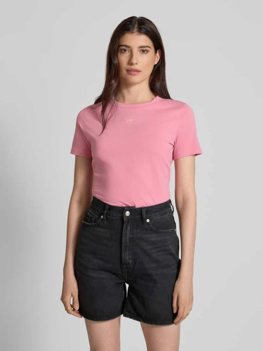 Zdjęcie produktu T-shirt z nadrukiem z logo model ‘Elogo’ Boss Mocnoróżowy