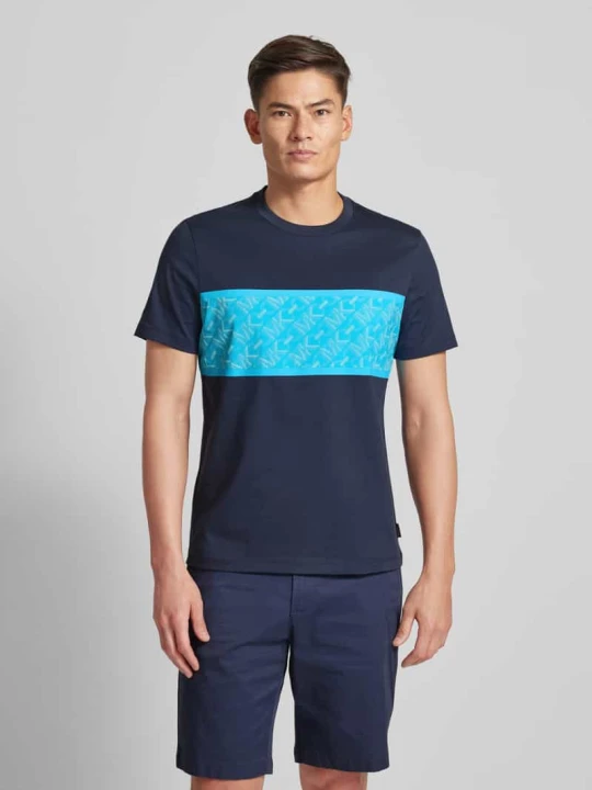 Zdjęcie produktu T-shirt z nadrukiem z logo model ‘EMPIRE STRIPE’ Michael Kors Granatowy