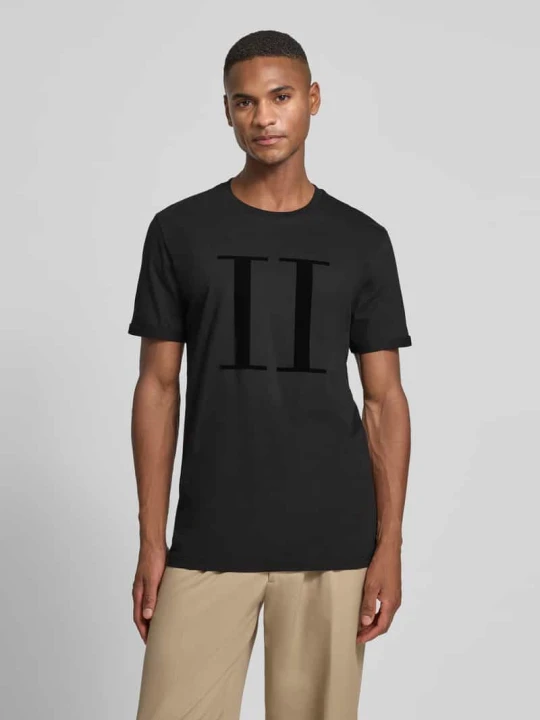 Zdjęcie produktu T-shirt z nadrukiem z logo model ‘Encore’ Les Deux Czarny
