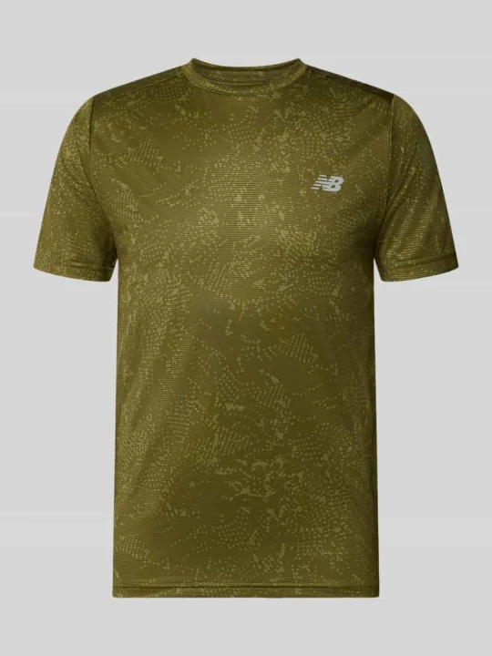 Zdjęcie produktu T-shirt z nadrukiem z logo model 'ESSENTIAL' New Balance Zielony
