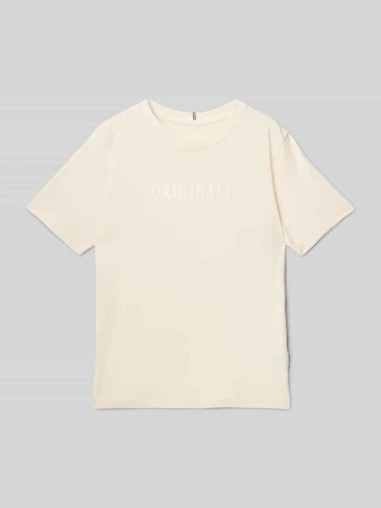Zdjęcie produktu T-shirt z nadrukiem z logo model ‘FREDERIKSBERG’ Jack&Jones Écru