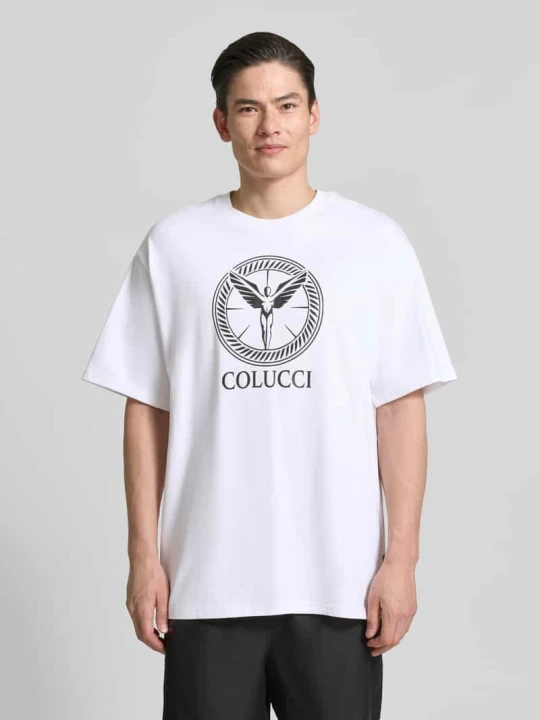 Zdjęcie produktu t-shirt z nadrukiem z logo model 'IKARUS' COLUCCI Biały