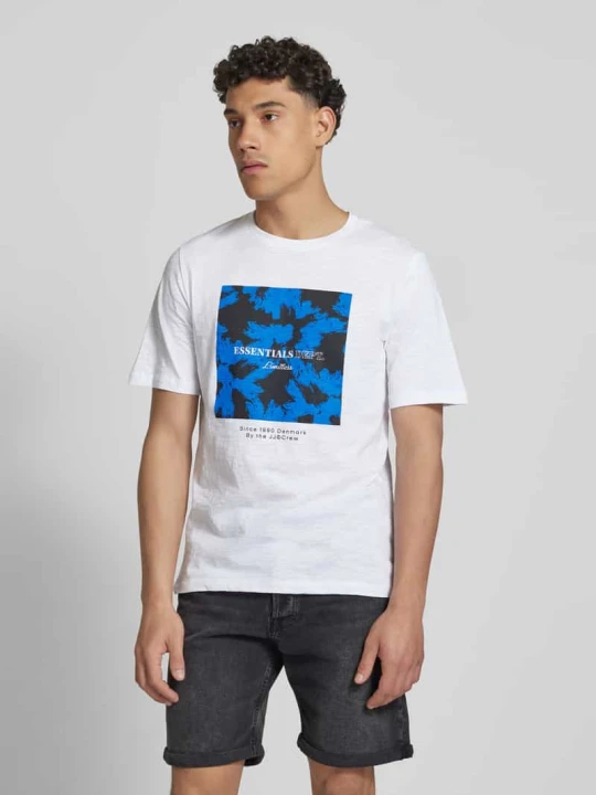 Zdjęcie produktu T-shirt z nadrukiem z logo model ‘JEFF’ Jack&Jones Biały